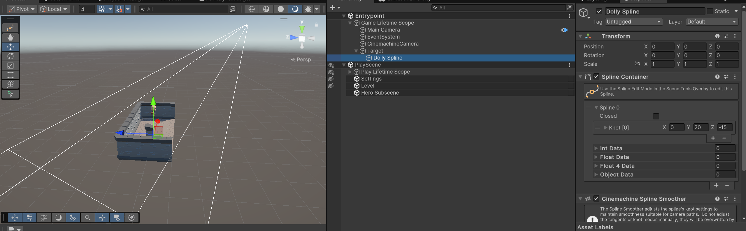 Cinemachine Spline Dolly