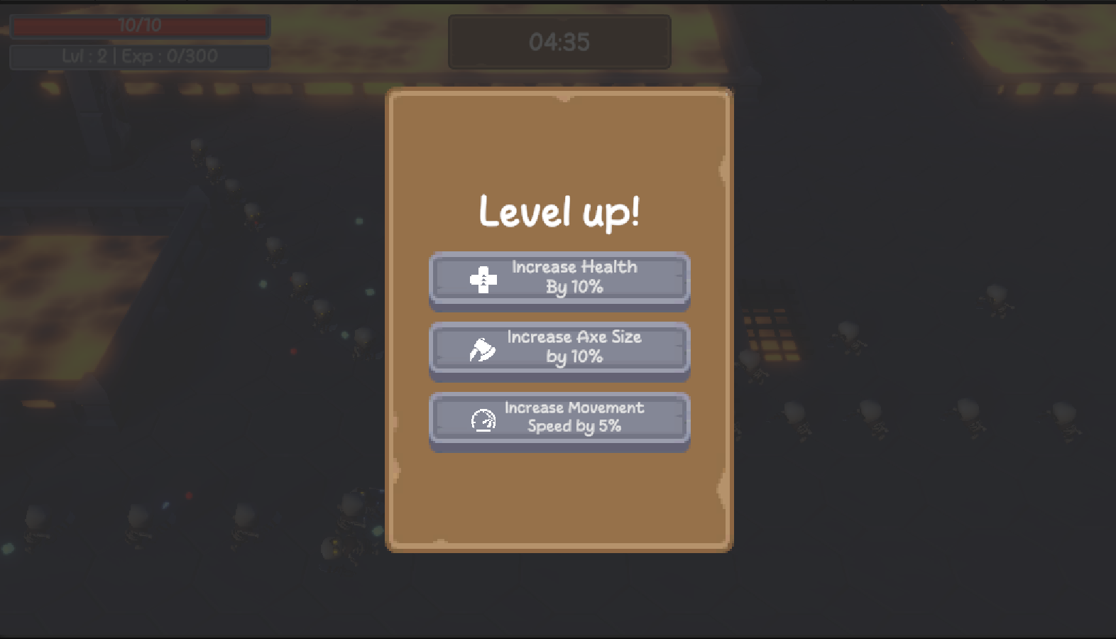 Level Up screen